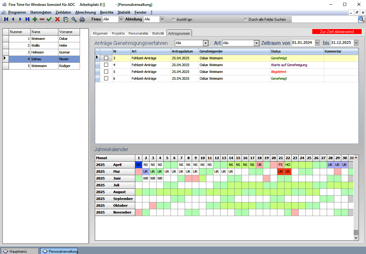 Papierloser Genehmigungsprozess (Workflow) Zeiterfassung